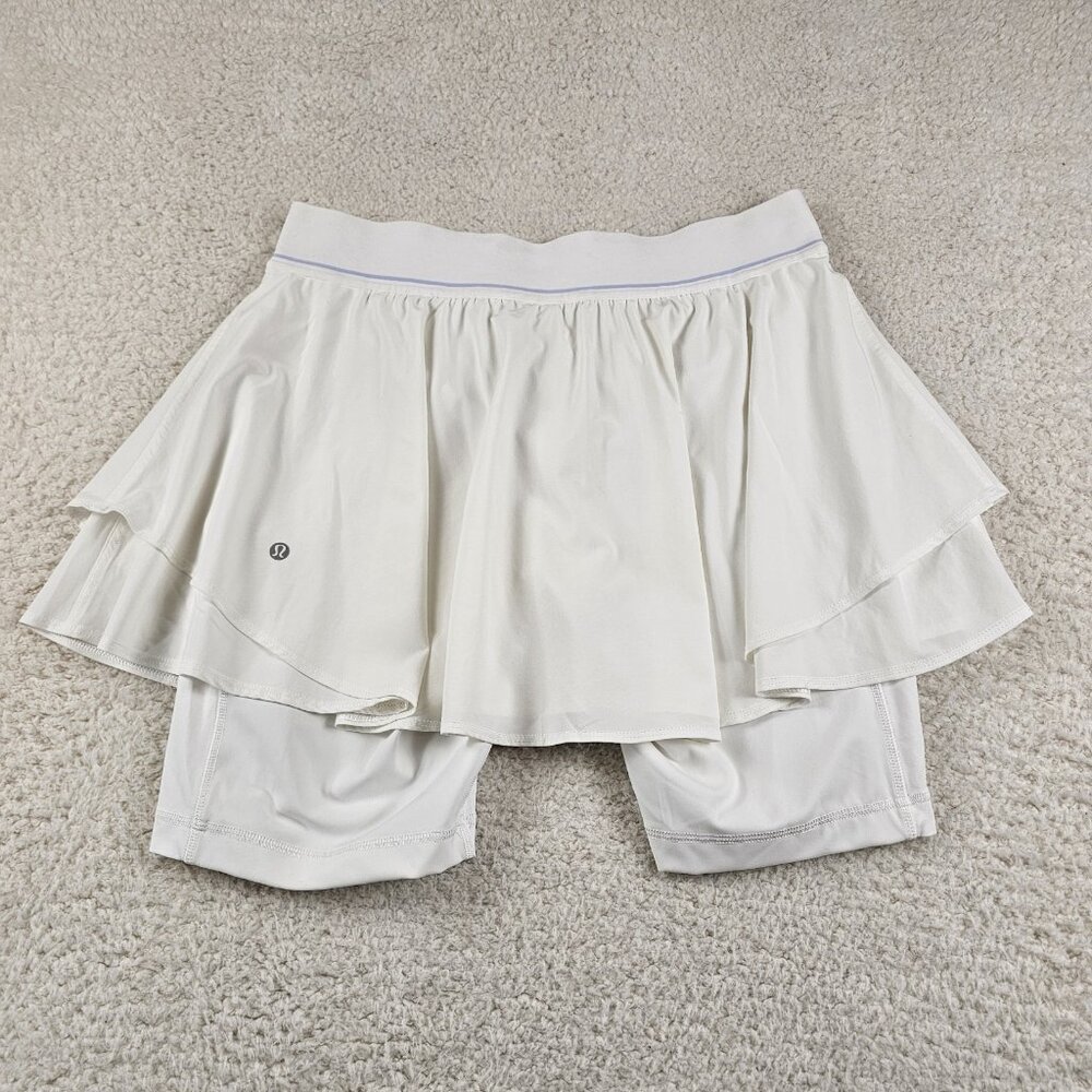 Lululemon Tennis Skirt Women's 12 White Court Rival High Rise Athleisure Running - Picture 2 of 12